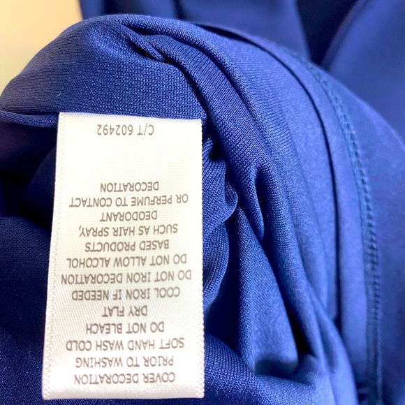 Navy Cocktail Dress with Jeweled Neck - Picture 10 of 14